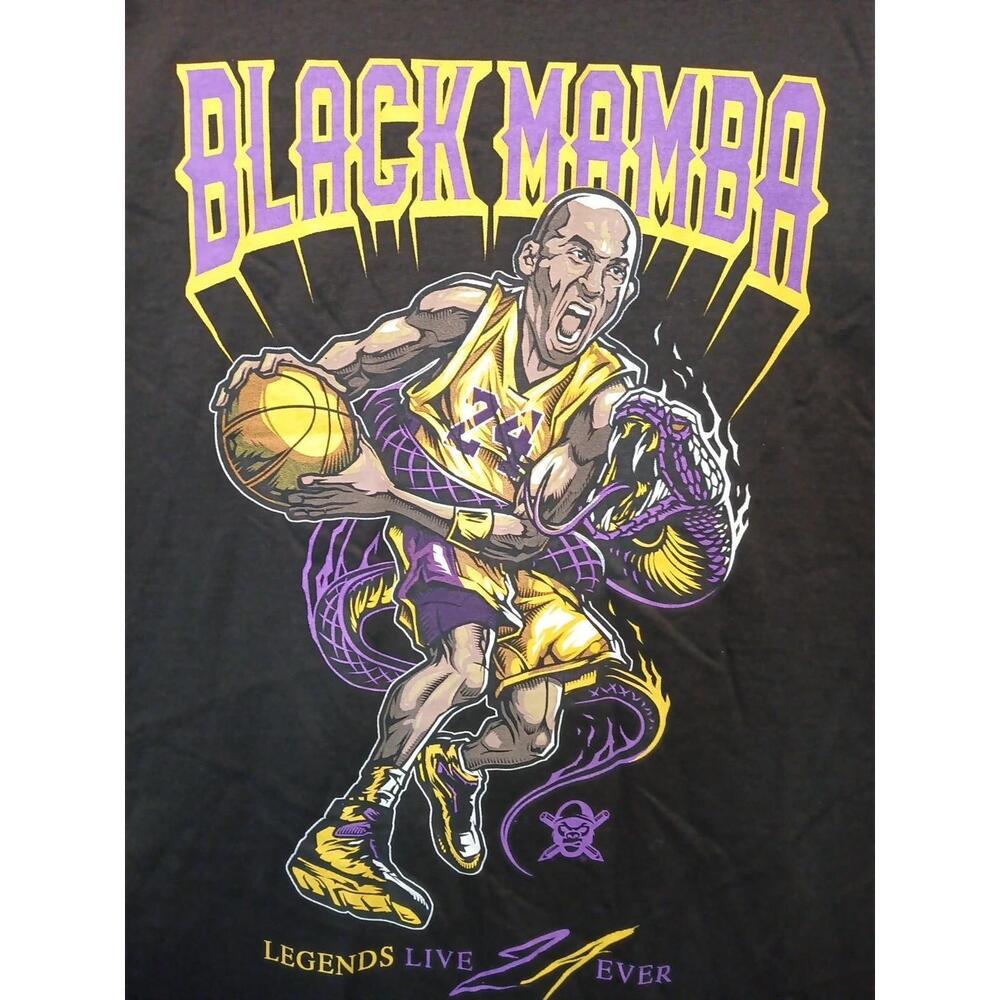 Black Mamba T-Shirt Kobe Bryant Legends Live Forever Tee Mens 3Xl